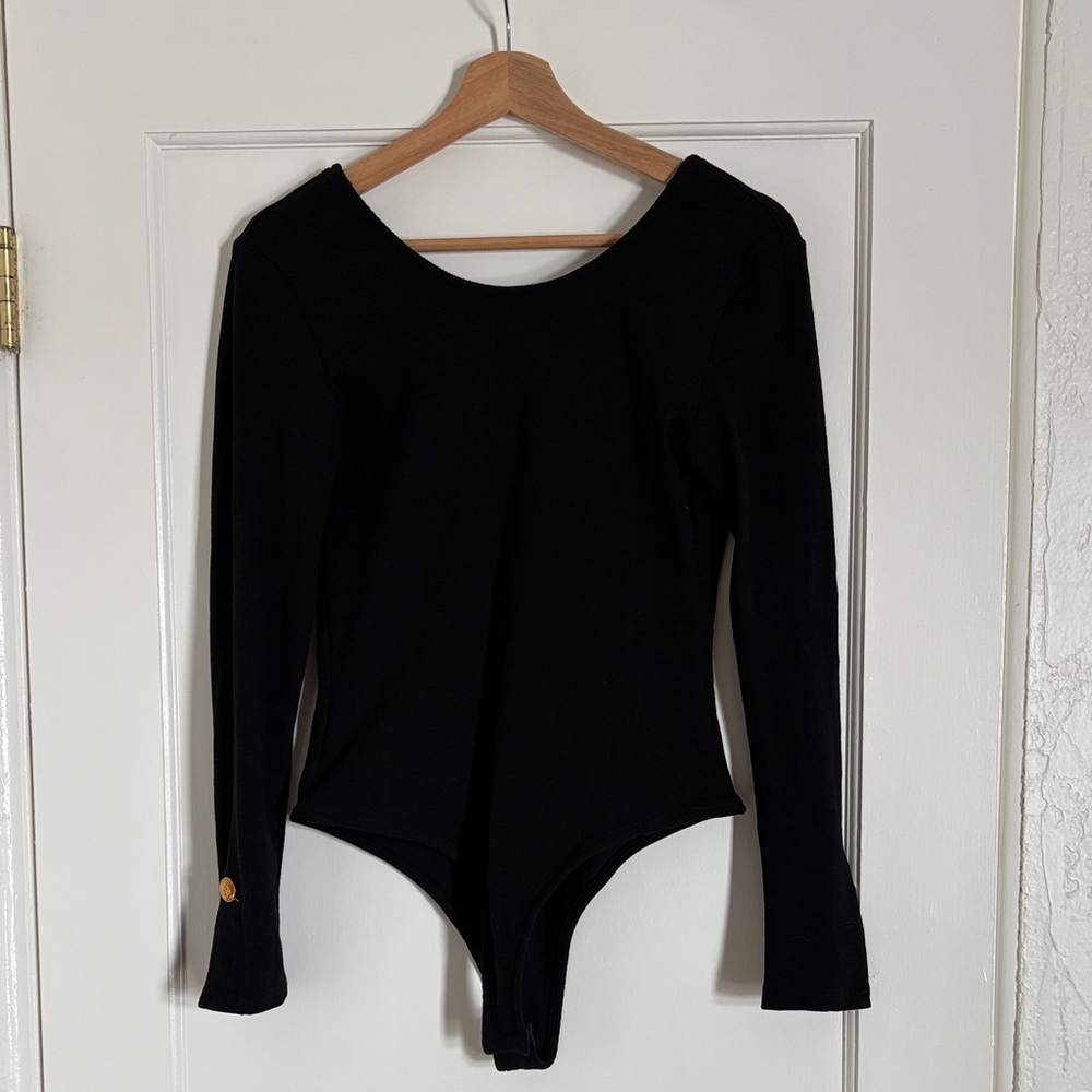 Elegant Black Long Sleeve Bodysuit
